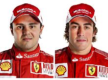 Hinterm Steuer: Felipe Massa und Fernando Alonso.