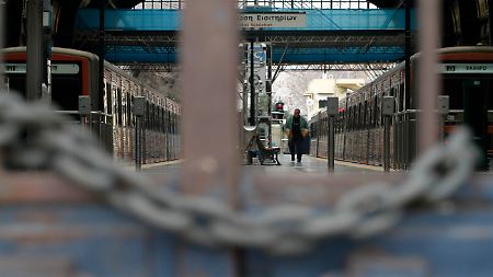 Nur noch eine U-Bahn war in Betrieb, um die Streikenden ins Stadtzentrum Athens zu bringen.