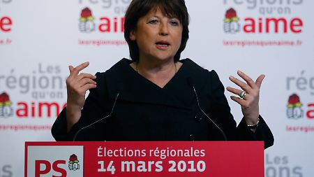 Sozialisten-Chefin Marine Aubry kann für Sonntag auf  weitere Erfolge hoffen.