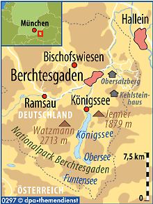 Viel weiter südlich geht in Deutschland nicht: Das Berchtesgadener Land mit dem Königssee und dem Watzmann liegt direkt an der österreichischen Grenze.