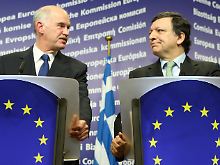 Erst beschließen, dann über die Finanzierung nachdenken: Barroso mit Griechenlands Ministerpräsident Giorgos Papandreou.