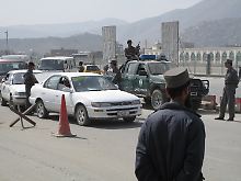 Kontrollstelle der afghanischen Polizei in Kabul