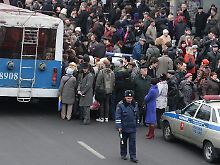 Chaotische Verhältnisse in der Moskauer Innenstadt nach der Sperrung der U-Bahn.