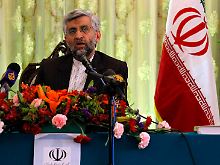 Der iranische Atomunterhändler Saeed Jalili, bei einer Pressekonferenz in China.