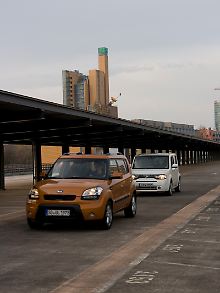 Der Kia Soul ist das spritzigere Auto. Im Antritt ist der Nissan Cube eher etwas träge.