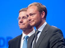 Auf einer Linie: Westerwelle und der neue Generalsekretär Lindner.