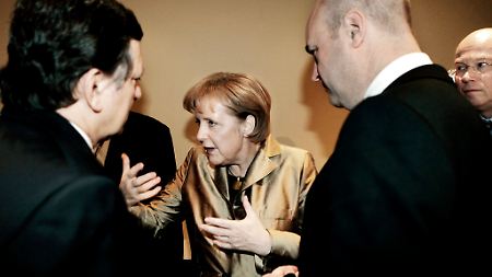 Angela Merkel am Rande machte ihrem Unmut Luft.