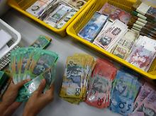 Geldscheine aus Australien: Auf der Rückseite der 5-Dollar-Note prangt das Konterfei der Queen.