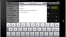 Eine SMS ist mit der virtuellen Tastatur im Handumdrehen geschrieben.