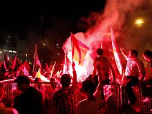 Türken demonstrieren in Istanbul gegen Israel.