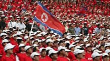 Das ist mal eine Party: Nordekorea feiert seine WM-Teilnehmer.