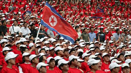 Das ist mal eine Party: Nordekorea feiert seine WM-Teilnehmer.