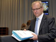 Olli Rehn stellt zwar EU-Hilfe in Aussicht. Der Finne erwartet aber, dass sie nicht benötigt wird.