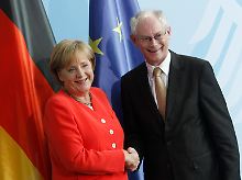 Merkel und Van Rompuy in Berlin.