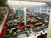 Im großen Händlersaal der Commerzbank.