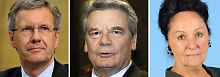 Die Kandidaten Wulff, Gauck und Jochimsen.
