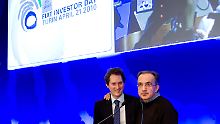Der Chef der Automobilsparte von Fiat, Sergio Marchionne (l.), und der frischgebackene Vorsitzende des Verwaltungsrates von Fiat, das junge Oberhaupt der Agnelli-Familie, John Elkann.