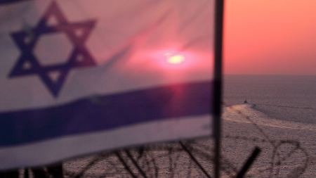 Ein israelisches Patrouillenboot an der nördlichen Grenze der Seeblockade.
