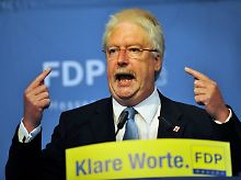 Der hessische FDP-Landesvorsitzende  Jörg-Uwe Hahn bleibt mit seiner Kritik der Bundesspitze auf der Strecke.
