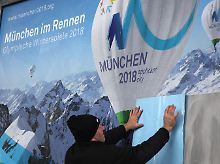 Werbeplakat der Stadt München für die Bewerbung zu den Olympischen Winterspielen 2018.
