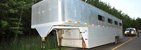 Der gestohlene Lkw-Anhänger wurde rund 90 Kilometer östlich von Montreal entdeckt.