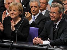 Der schwarz-gelbe Kandidat: Kanzlerin Merkel hat Wulff durchgesetzt.