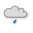 bewölkt, etwas Regen
