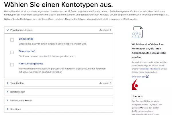 Interactive Brokers Kontoarten