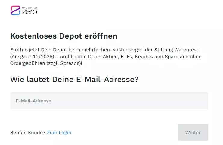 Finanzen.net Zero depot eröffnen