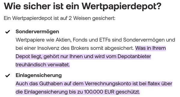 Flatex Einlagensicherung