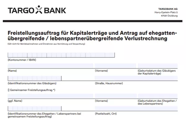 Targobank Freistellungsauftrag