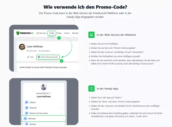 freedom24 gratisaktie promocode