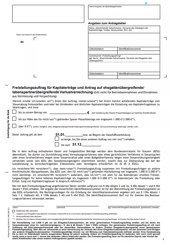 freistellungsauftrag weltsparen