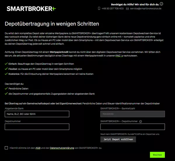 smartbroker-plus depotwechsel