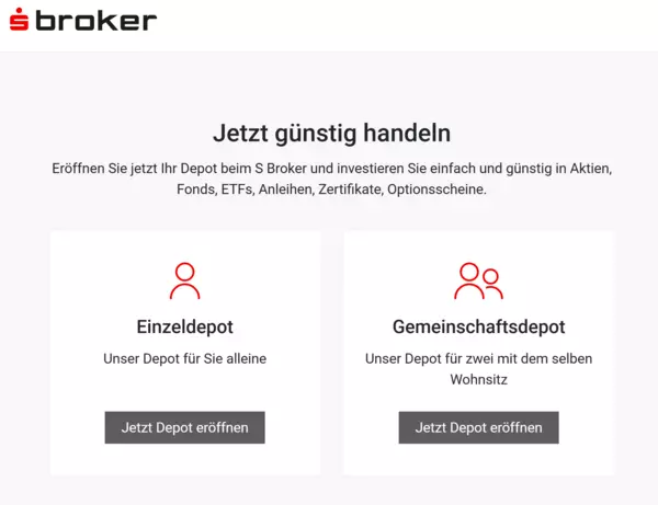 S Broker Depot eröffnen