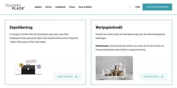 Traders Place Depotübertrag