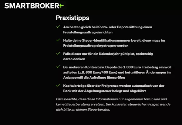 Smartbroker Freistellungsauftrag