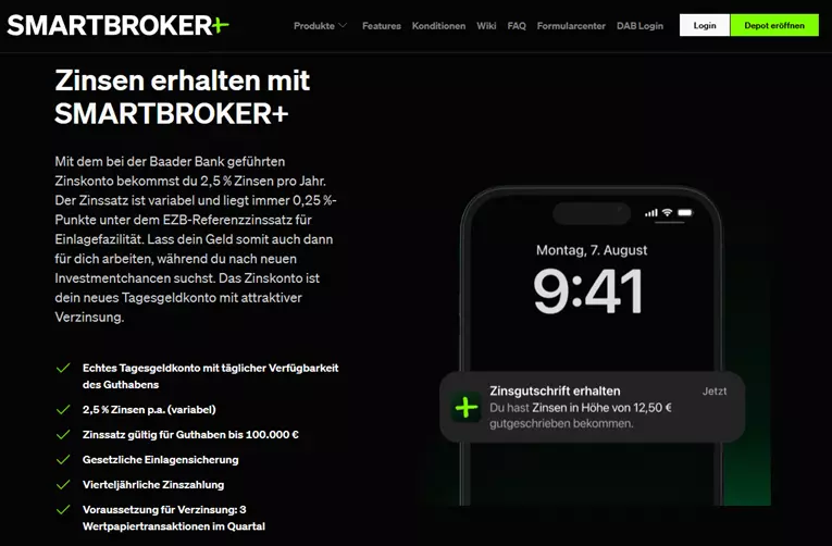 smartbrokerplus zinsen