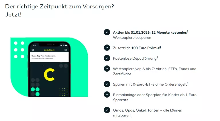 comdirect junior depot 100euro