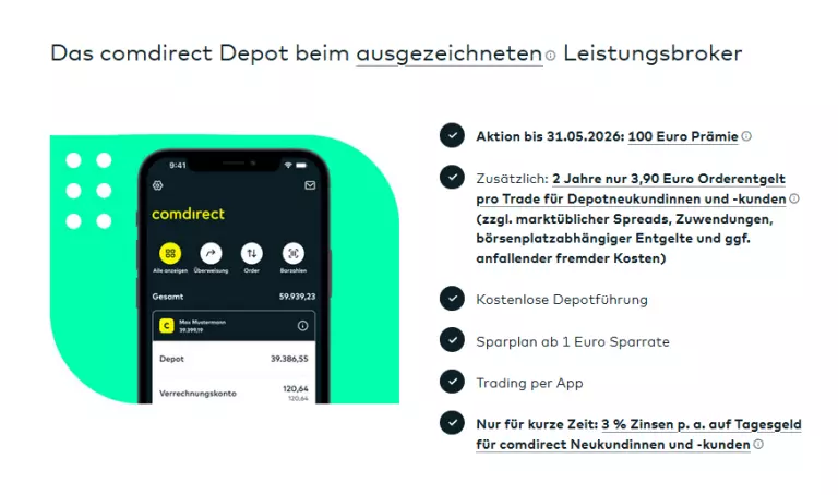 comdirect praemie 100 Euro