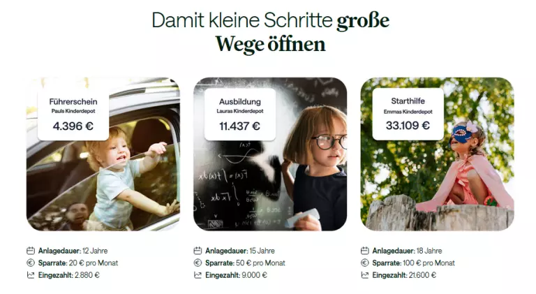 evergreen kinderdepot sparplan