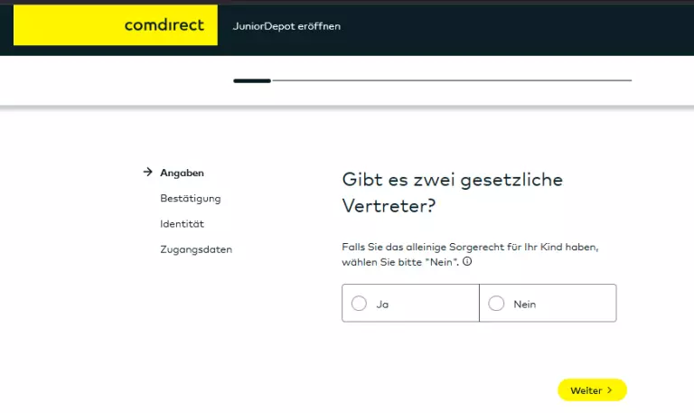 comdirect junior depot erstellen
