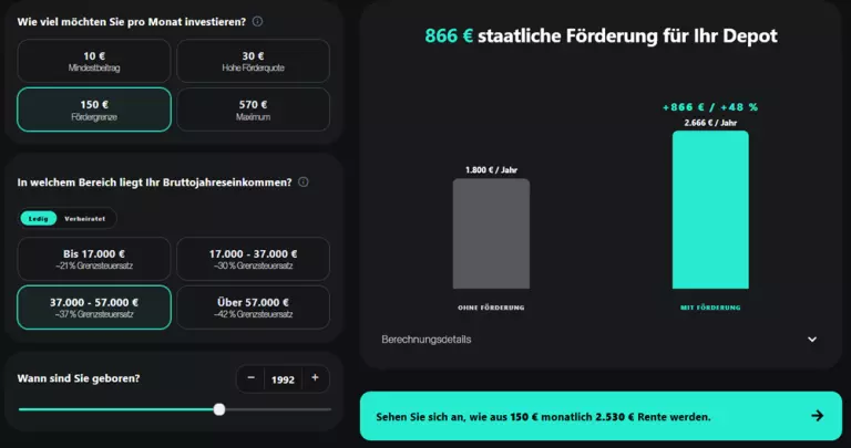 Altersvorsorgedepot rechner