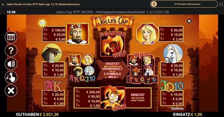 Jollys cap Slot