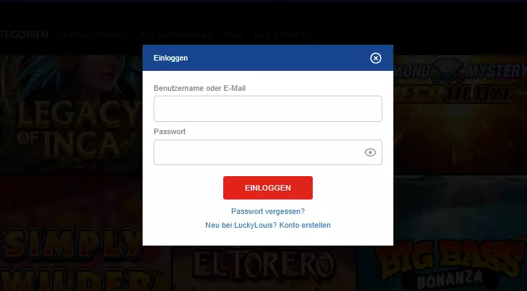Luckylouis login