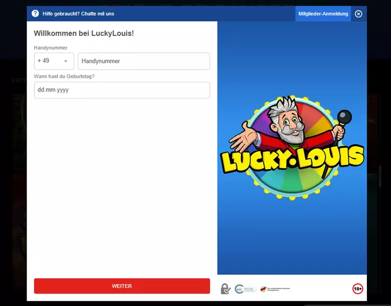 Luckylouis registrierung