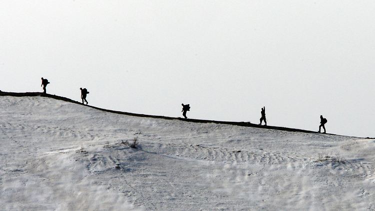 Türkische Soldaten auf Patrouille. In Grenznähe kam es immer wieder zu Zusammenstößen.