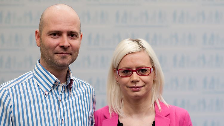 Mario und Barbara Martin im Familienministerium in Berlin.