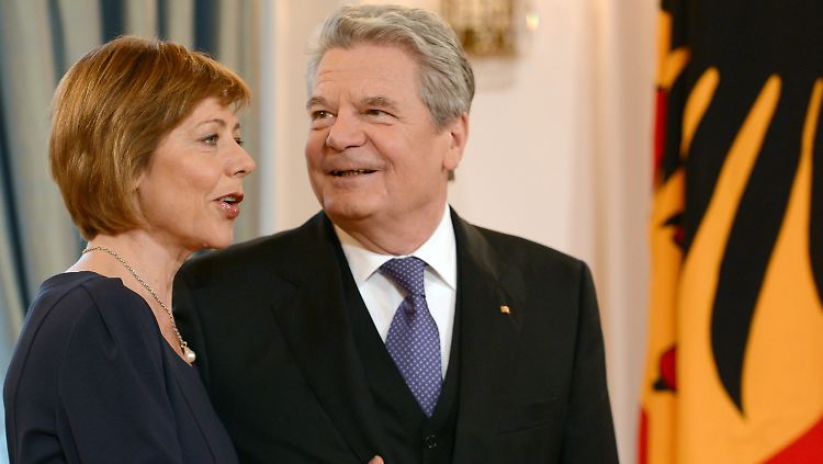Schadt und Gauck beim Neujahrsempfang  in Berlin.