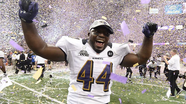 Der Augenblick des Triumphs: Baltimores Vonta Leach.